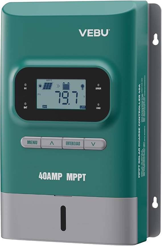 MPPT Solar Charge Controller- Charge Controllers for Solar Panels - 100V, 40 amp, 12/24-Volt