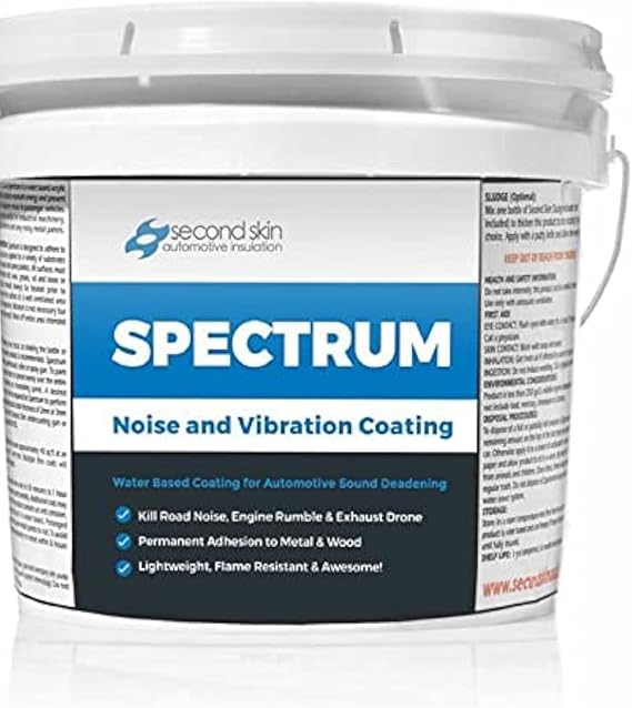 Sound Deadening Spray, Spectrum Liquid Sound Deadener by Second Skin Audio | Car Sound Deadening & Undercoating for Vehicles, Rubber Coating Rust Protection, 1 Gallon