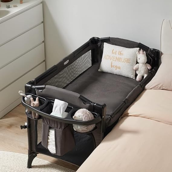 BEKA 4 in 1 Baby Bassinet Bedside Sleeper, Baby Bedside Crib 4 Functions, Bedside Bassinet Crib Sleeper, Playard, Changing Table, Baby Bassinet for Newborn Baby