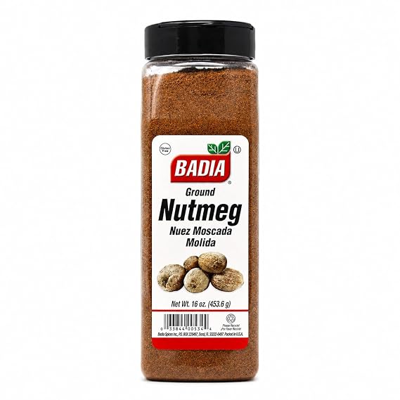 Badia Ground Nutmeg, 16 oz - Premium Spice for Baking & Cooking | Aromatic Flavor for Sweet Savory Dishes