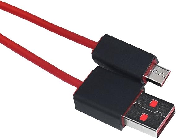 3.3ft Replacement Micro USB Charging Cable Charger Cord Compatible with Beats by Dr Dre Studio 2.0, Beats Solo Wireless, Beats Pill Mini Wireless Headphones (Red)