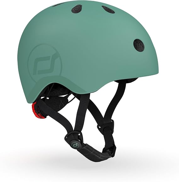 Scoot and Ride ayarlanabilir askılı bebek kaskı, mat kaplama, S ve M bedenler, LED güvenlik ışığı ve ek koruma için yumuşak polar dolgu dahil