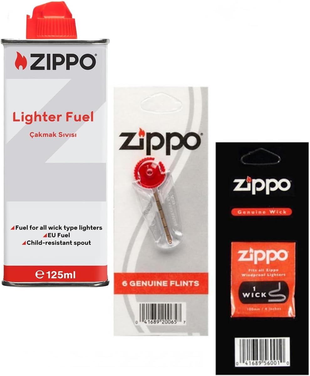 Zippo Lighter Gasoline Stone Wick Set