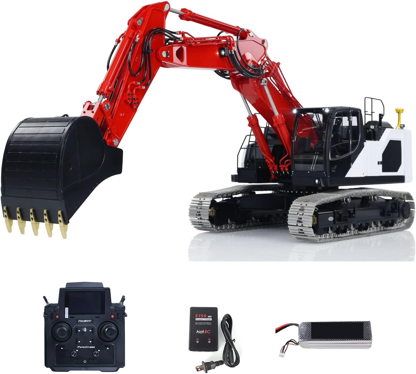 LESU 114 AOUE LR945 3-Arm RC Hydraulic Excavator RTR Radio Control Digger Model Light System Motor Servo ESC Hobby Grade Model for Adult