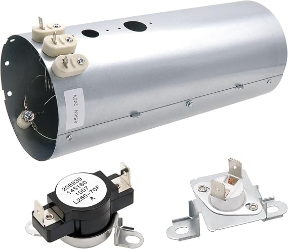 134792700 Heating Element, 137032600 Thermal Limiter and 3204267 Thermostat | 134792700 Dryer Heating Element Kit, Fit for Electrolux Frigidaire Dryers, Replaces PS2349309 AP4368653