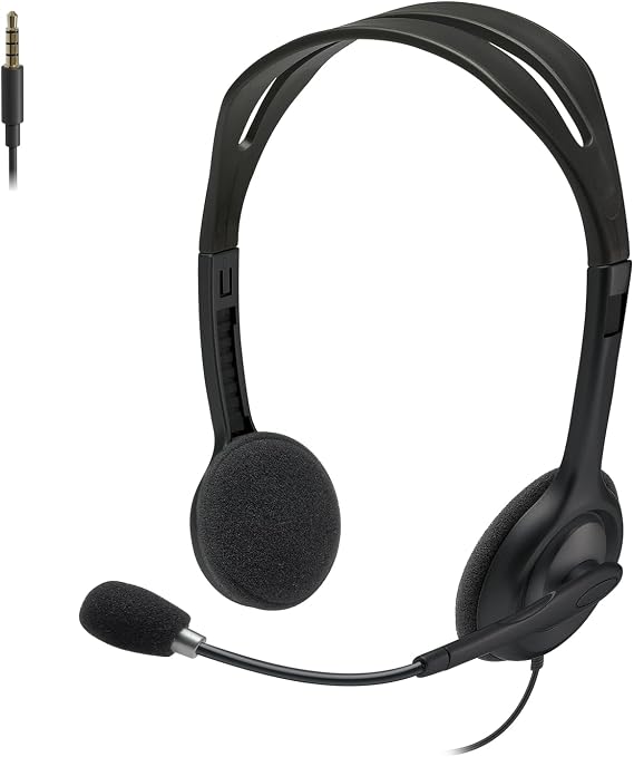 Logitech H111 Stereo Headset with 3.5 mm Audio Jack - Black
