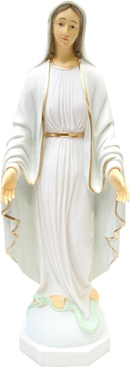 Vittoria Collection 31 Inch Our Lady of Grace Italian Statue Sculpture Figurine Made in Italy Indoor Outdoor