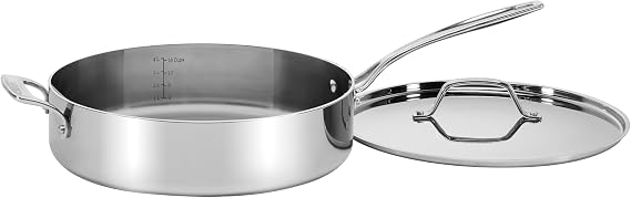 Cuisinart Custom-Clad 5-Ply 5.5 Qt. Saute Pan with Helper Handle & Cover, CC555-30H
