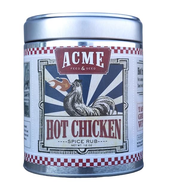Acme Feed & Seed Nashville Hot Chicken Rub, 12 oz Gourmet Seasoning - Authentic Spicy Southern Rub for Fried Chicken, Wings, BBQ, Grilling, Smoking & Home Cooking