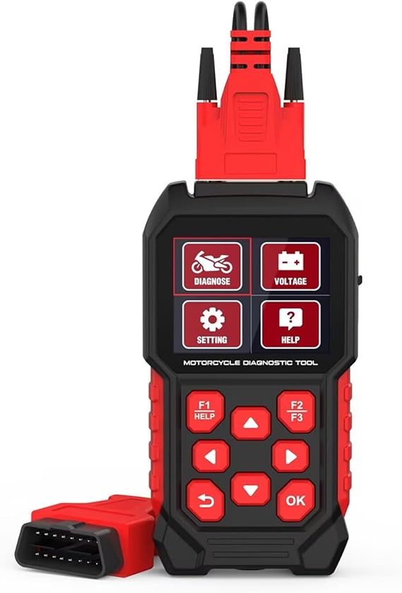 M4 Standalone Motorcycle Diagnostic Tool with 10-Brand Adapter Kit | Motorcycle scanner for Suzuki, PGO, Benelli, SYM, KYMCO, Kawasaki, Yamaha, Honda, Vespa & KTM; live data, supported resets