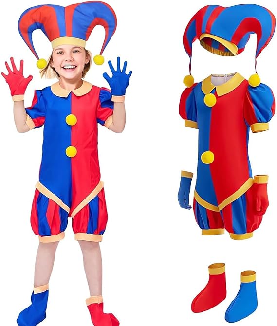Digital Circus Cosplay Outfit, Pomuni Clown Cosplay Clothes, Halloween, Children's Costume, Anime, Digital Circus, Cute, Pomuni Clown Cosplay, Costume, Kids' Costume, Birthday, Party, Event,