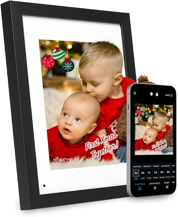 Gallery 10.1 HD WiFi Digital Picture Frame | Touch Screen with Easy Setup Free Photoshare App, Unique Gifts for Parents and Grandparents | Simply Smart Home | Midnight Black