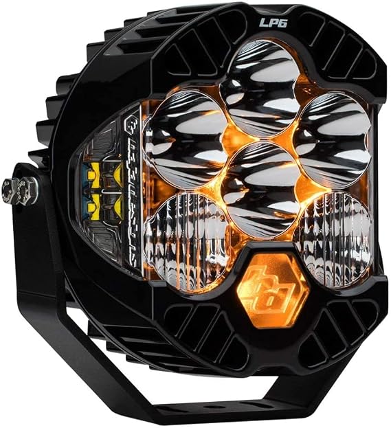 Baja Designs LP6 Pro 6-Inch LED Auxiliary Light Pod with High Beam/Low Beam/Day-Time Running Backlighting (Clear Lens - Spot Light Pattern) (270001)