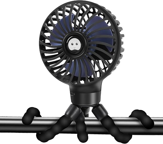Portable Stroller Fan Rechargeable Clip-On Fan Personal Desk Fans