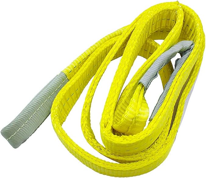 2”x9FT Lift Sling Straps, 2 Ply Polyester Rigging Straps, 6200LBS Load Capacity Flat Eye-Eye Web Sling for Hoist, Tree Stumps, Heavy Duty Cargo