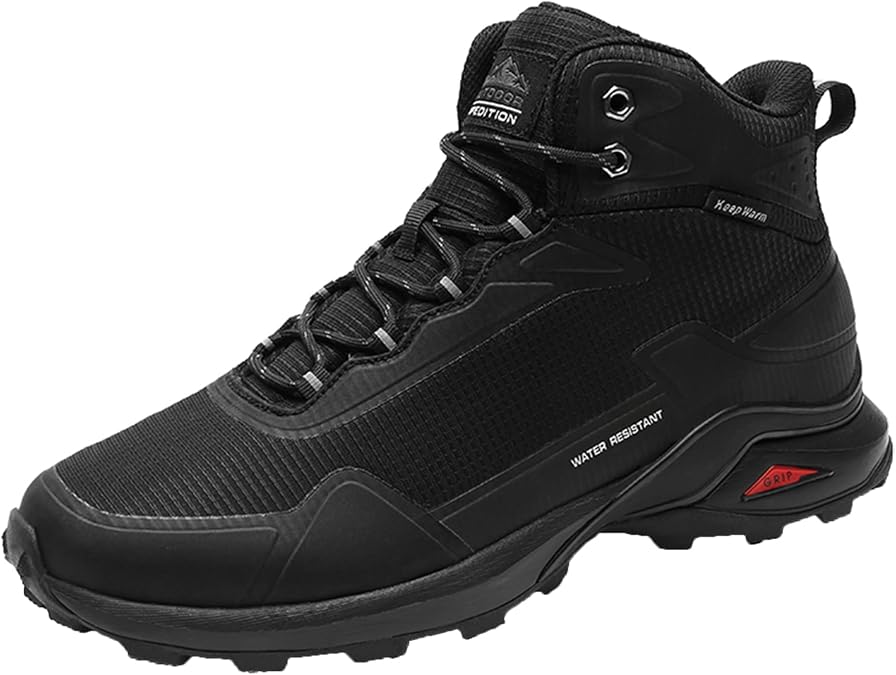 SDEQA Men's Hiking Boots Lightweight Waterproof Walking Trekking Boots Breathable Outdoors Camping Footwear