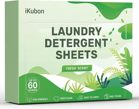 Laundry Detergent Sheets, Hypoallergenic Laundry Sheets Detergent, Eco Liquidless Laundry Detergent, No Plastic & Easy Carry for Travel/Home/Dorm - Up to 60 Loads - Fresh Scent