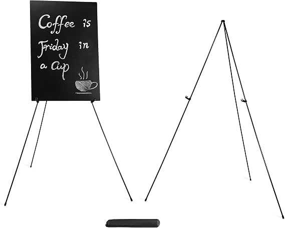 Staples Display Easel, 63-Inch, Black Metal, Adjustable Tripod Stand
