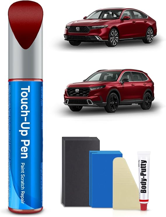 R-569M Radiant Red Metallic Touch Up Paint Kit Compatible with Honda Exact Match Car Scratch Repair Touch Up Paint Kit