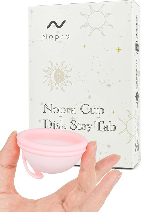 Nopra Menstrual Disc, Stay Tab, Type Menstrual Cup, Menstrual Cup, Menstrual Bleeding Cup, Menstrual Cup Light Pink, S