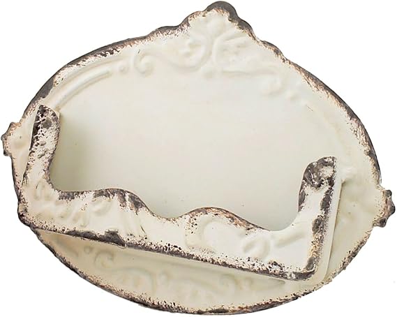 CTW Vintage Pressed Metal Business Card Holder Off White