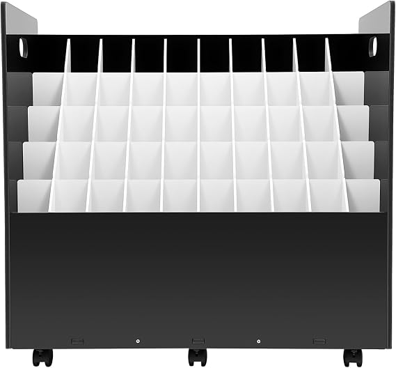 Blue Print Storage Organizer - Mobile Roll File Cart,50 Slots Mobile Blueprint Storage Rack Cart, Blueprint Cabinet with Wheelsm, Large Capacity Blueprint Storage Cart for Office and Home (50 Slots)