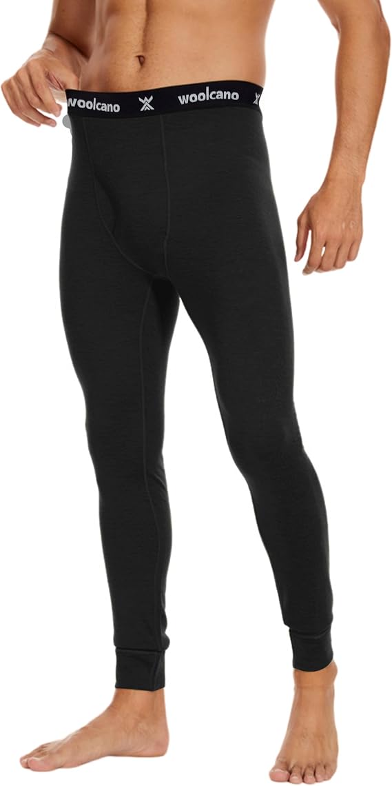 Men's 100% Merino Wool Base Layer Pants Lightweight Thermal Active Base Layer Bottom