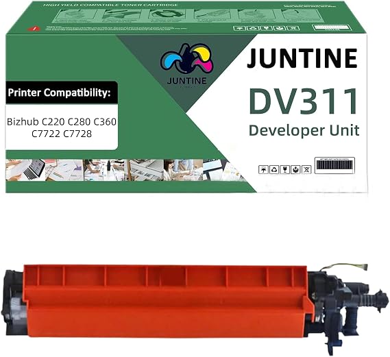 DV311 Developer Unit Replacement for Konica Minolta DV-311 A0XV03D A0XV0KD A0XV0ED A0XV08D Developer for Bizhub C220 C280 C360 C7722 C7728 Printers (1Pack- Yellow)