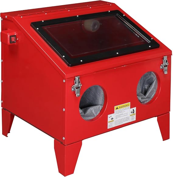 40 Gallon Air Sandblasting Cabinet Heavy Duty Bench Top Sand Blaster with Gun & 4 Nozzles for Rust, Paint, Stain Removal 60-125 PSI / 6-25 CFM