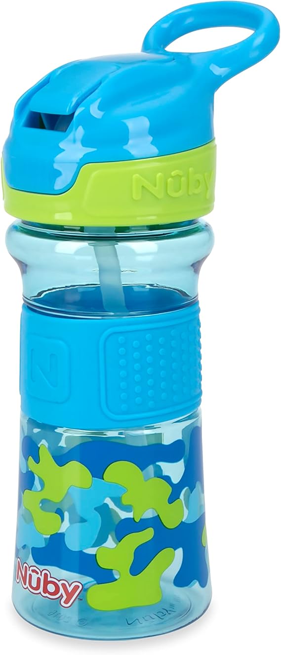 Nuby Thirsty Kids Flip-It Soft Spout - 12 oz | Aqua Camo