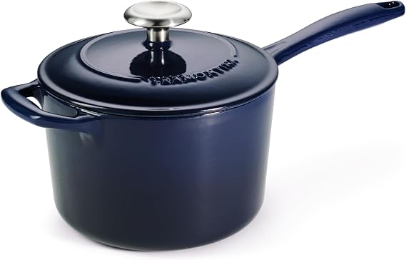 Tramontina Bestow Enameled Cast Iron 2.5-Qt Sauce Pan with Lid, Blue