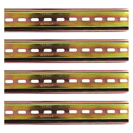 4 Pcs DIN Rail Slotted Design Steel Din Rail Mount 200mm/7.87 inch Long 35mm Wide 7.5mm High(Galvanized)