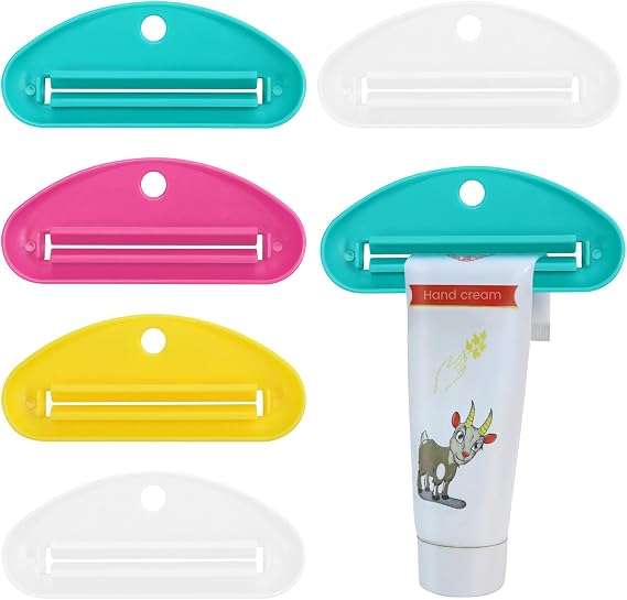 5Pcs Plastic Toothpaste Tube Squeezer Dispenser, Opaque