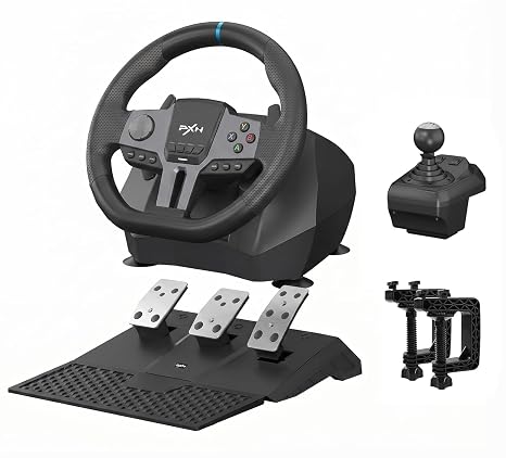 PXN V9Gen2 Racing Wheel with Pedals and Shifter 270/900 Degree Gaming steering Wheel for PC,PS4,PS3,Xbox One, Xbox Series X/S,N-Switch (NOT Support Mac/PS5)