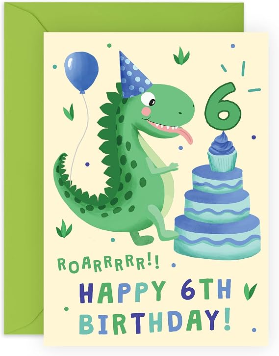 CENTRAL 23 3rd Birthday Card - Age Three - Dinosaur Birthday Card - Boy Birthday Card for Son Nephew Grandson - Third Bday Gifts For Him -  With Fun Stickers - Made In UK