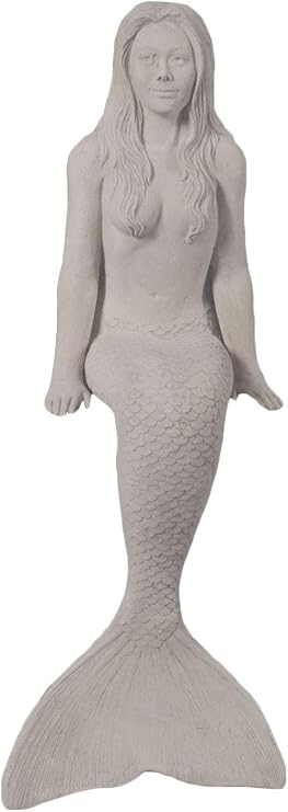 Salma Pretty Mermaid Sitting by The Bay Large Sculpture Roman Stone Finish