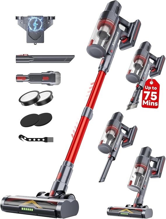 Cordless Vacuum Cleaner, 75Mins/55KPa/650W, Rechargeable