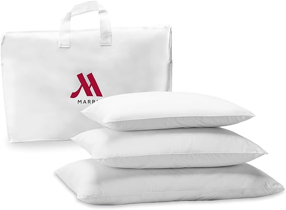 Marriott Down Alternative Eco Pillow Hotel Pillows - Pack of 1 - Eco-Friendly Pillow with 100% Recycled Fill - Queen (20" x 30")