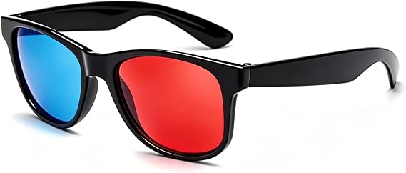 Red and Blue 3D Glasses Universal TV Movie Dimensional Video Frame 3D Glasses DVD Game Glass 3D Style Glasses for 3D Movies Games, 3D Viewing Glasses,Light Simple Design 3D Glasses Accessories