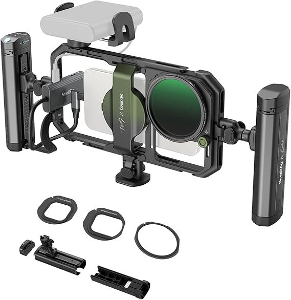 SmallRig x Brandon Li All-in-One Mobile Video Kit, Quick Release Universal Phone Video Rig Kit for iPhone for Samsung for Pixel, with Wireless Rotatable Handles for M.2 SSD w 67mm VND Filter - 4596