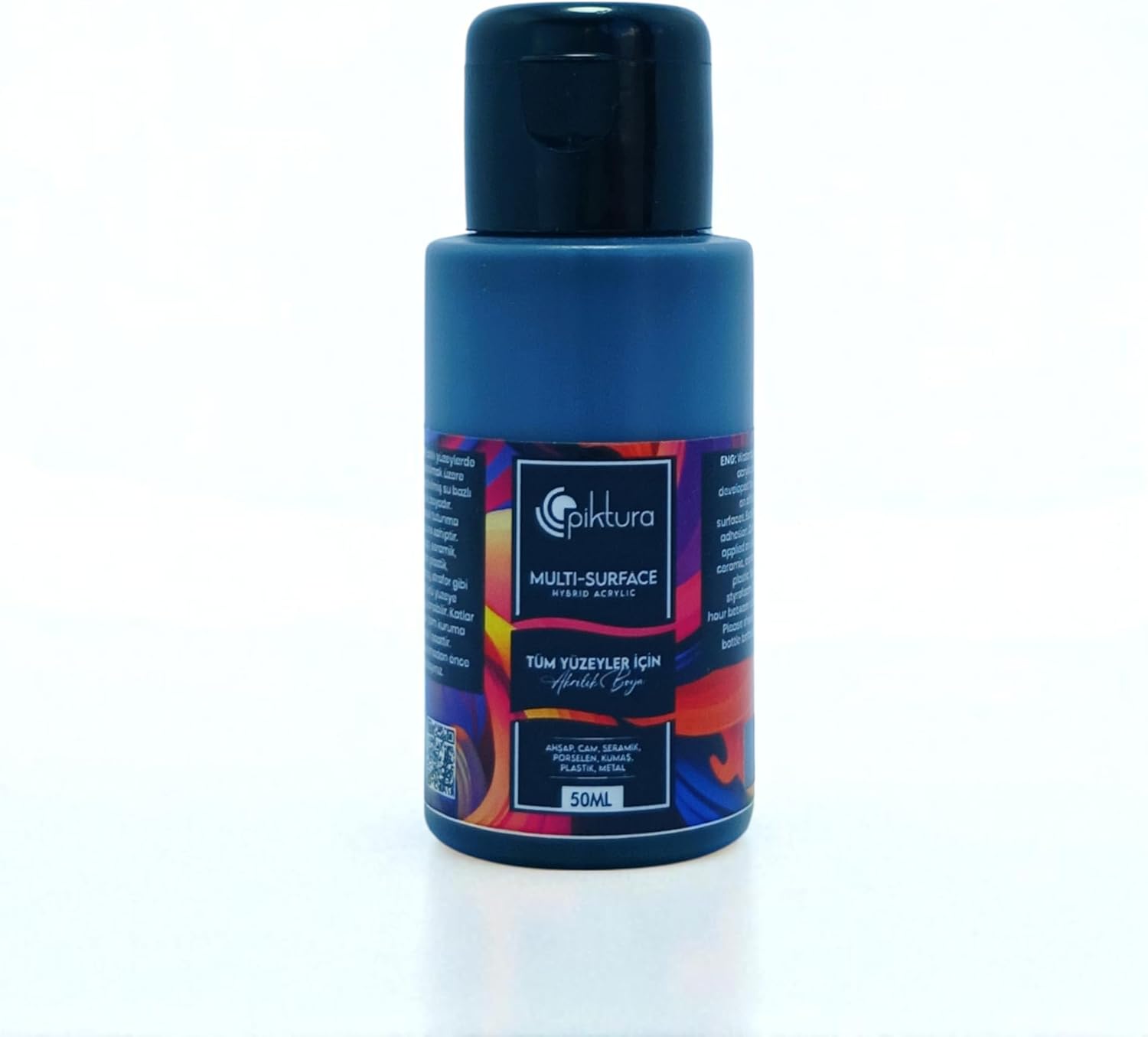 Akrilik Multisurface Boya 50ml Siyah, 50 Mililitre