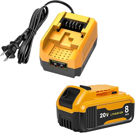 8.0Ah 20V Max Battery Replacement for Dewalt 20V Battery,with DCB112 Charger Station