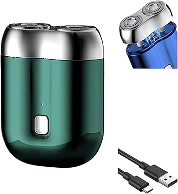 2025 New Model Mini Dual-Head Electric Shaver, Duals Heads Shaver Pocket Electric Mini Portable Razors Double Heads Razor Washable USB Rechargeable Duals-Heads Compact Electrics Razors Green