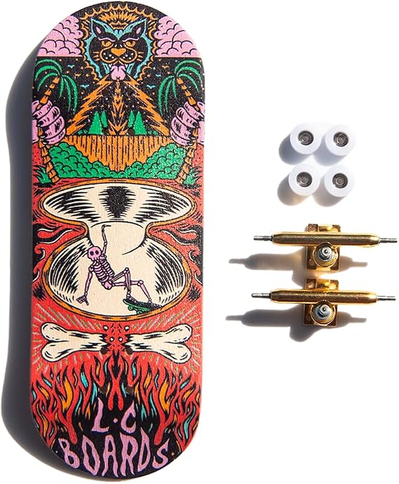 LC Boards Fingerboard 98X34 Complete Bones Graphic with Foam Grip Tape