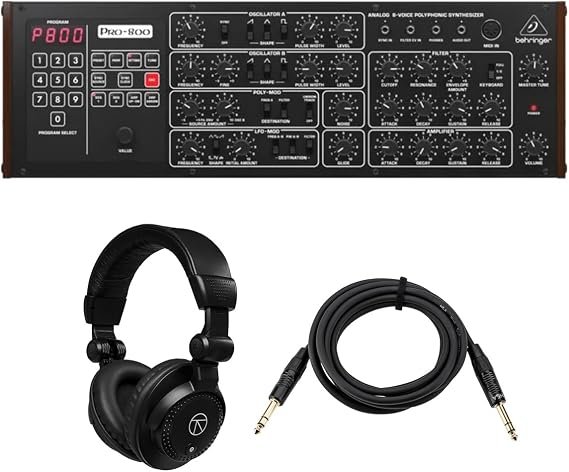 Behringer Pro-800 8-Voice Polyphonic Analog Synthesizer, Bundle with TAPH10