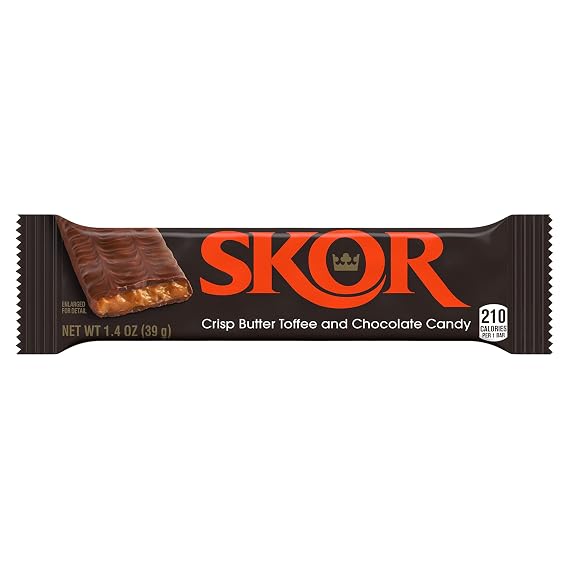 SKOR Crisp Butter Toffee and Chocolate Candy Bar, 1.4 oz