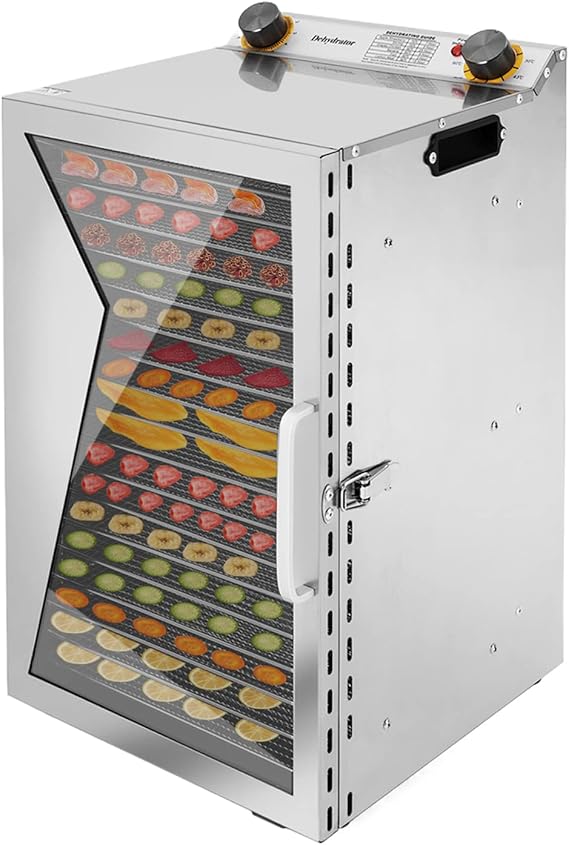 Commercial Large 18 Trays Food Dehydrator, 600W Detachable Full Stainless Steel Dryer Machine Electric Food Dryer Machine with Digital Temperature and Timer Dehydrated Dryer for Food and Jerky Veggies