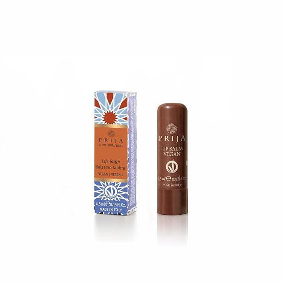 Prija Vegan Lip Balm with Jojoba Oil, Shea Butter and Sunflower Wax, Pampers your Lips Naturally, Hydrating Lip Balm Stick 4.5ml