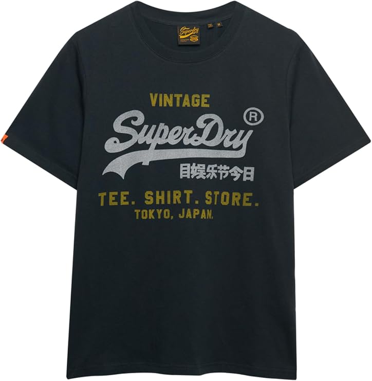 Superdry Men's Vintage Logo Heritage Relaxed T-Shirt, Eclipse Navy