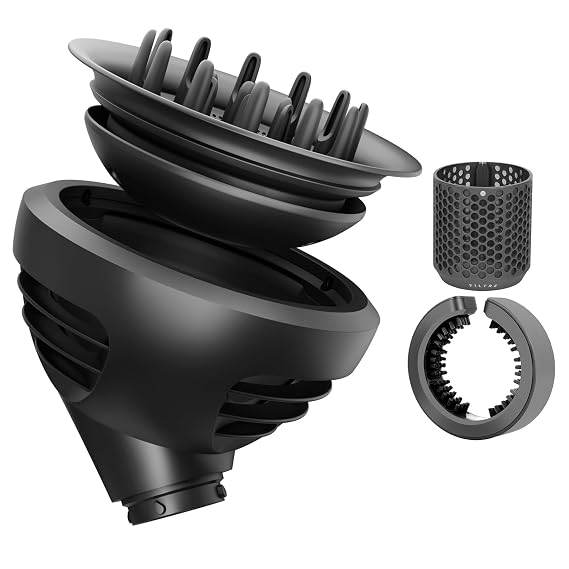 Wave Curl Diffuser Attachment and Outer Filter Cage Cover Replacement and Cleaning Brush for Dyson Airwrap HS01 HS05